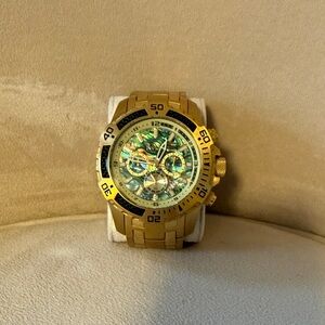 Invicta Gold Watch with Iridescent Dial